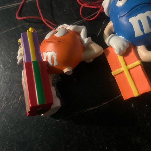 Vintage 2.75" Blue & Orange M&M Christmas Ornament Bundle - Picture 2 of 4
